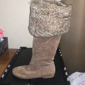 Barely worn Sam Edelman suede and faux-fur knee-high boots